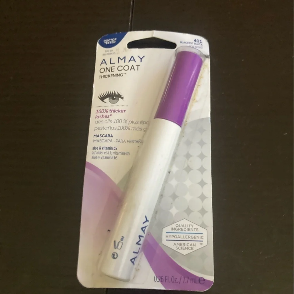 4/$25 Almay One Coat Thickening Mascara - blackest black color. Add on item ***
